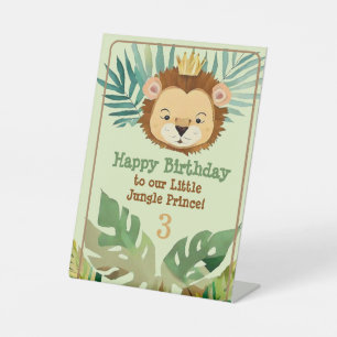 Cute Little Jungle Lion Birthday Pedestal Sign