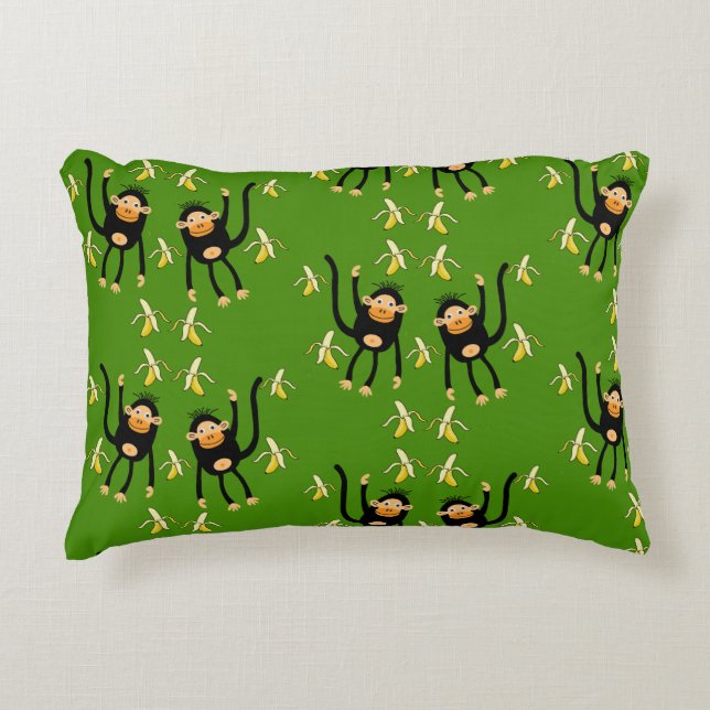 Cute Little Kid Monkey Decorative Cushion (Front)