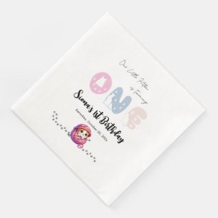 Cute Little Kitten 1st Birthday Party Paper Napkin