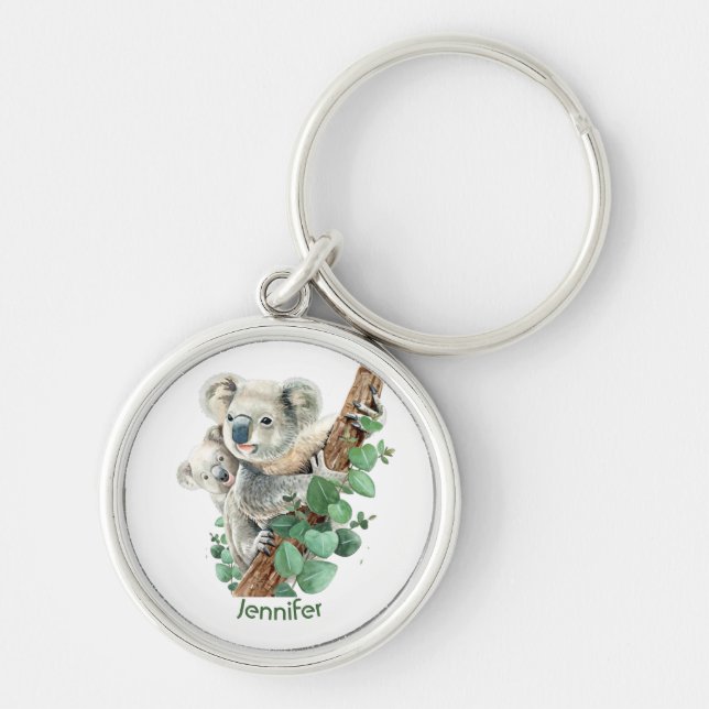 Cute Little Koala Bear Australian Animal Art   Key Ring (Front)