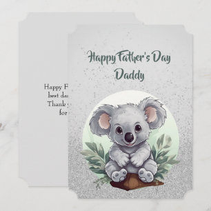 Cute Little Koala Bear  Happy Father's Day Daddy Card