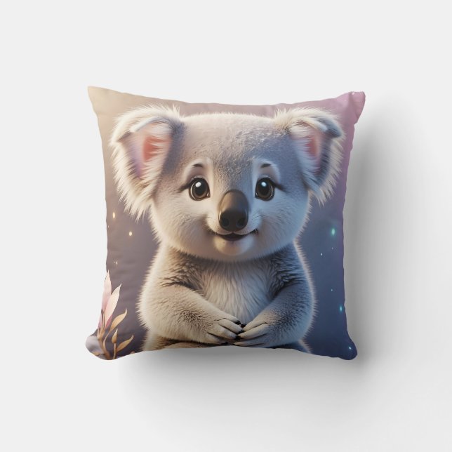 Cute Little Koala Fantasy Dreamy Gradient Cushion (Front)