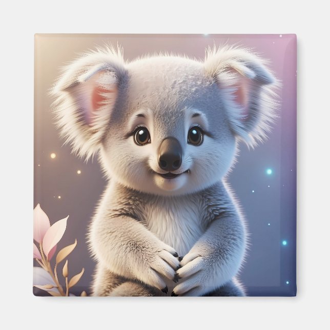 Cute Little Koala Fantasy Dreamy Gradient Magnet (Front)