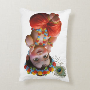 Cute Little Krishna Traditional Indian Art Poster Decorative Cushion