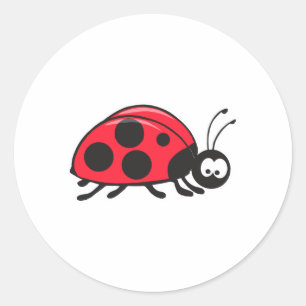 cute little ladybug classic round sticker