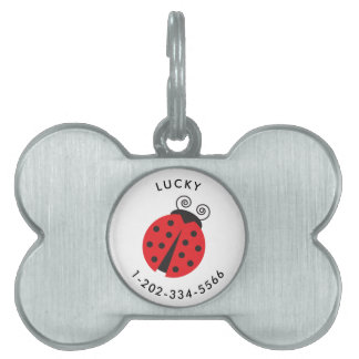 Cute Little Ladybug Dog Tag With Telephone Number