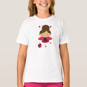 Cute little ladybug girl girl's t-shirt