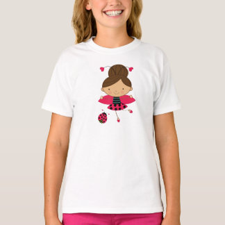 Cute little ladybug girl girl's t-shirt