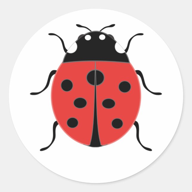 Cute little ladybug stickers! classic round sticker (Front)