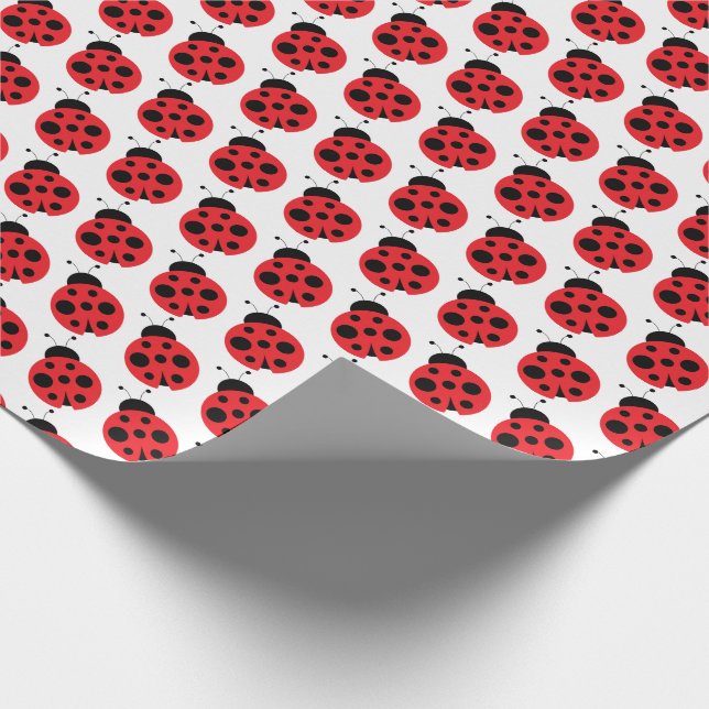 Cute Little Ladybug Wrapping Paper (Corner)