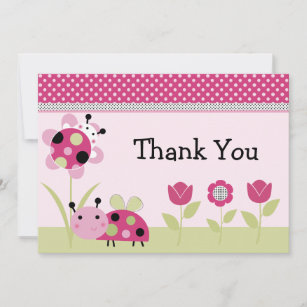 Cute Little Ladybugs Baby Shower Thank You Card