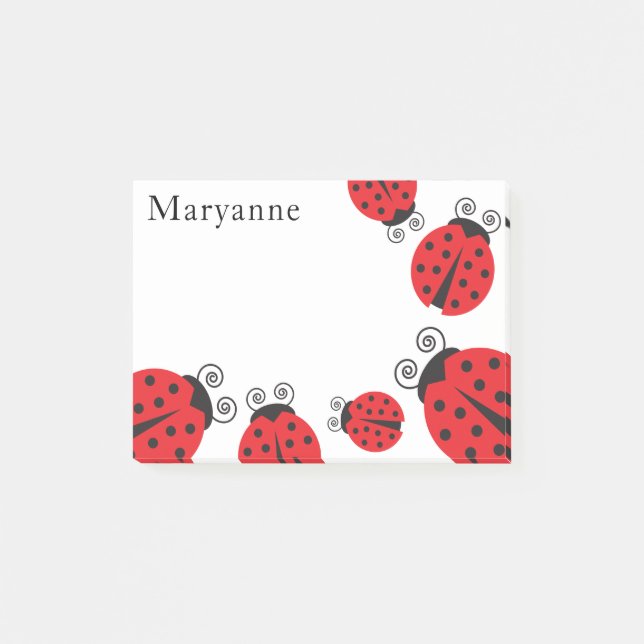 Cute Little Ladybugs Monogram Notes (Front)