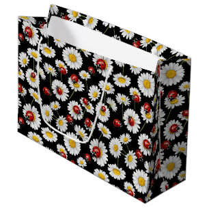 Cute little ladybugs tiled pattern large gift bag