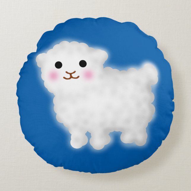 Cute Little Lamb Round Cushion (Front)