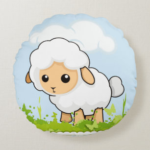 Cute Little Lamb Round Cushion