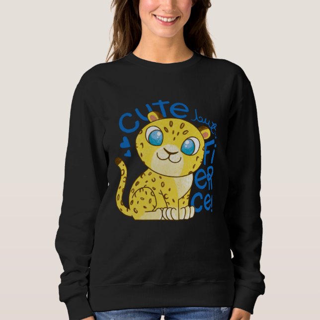 Cute Little Leopard Kids   Cute But Fierce Cat Sweatshirt (Front)