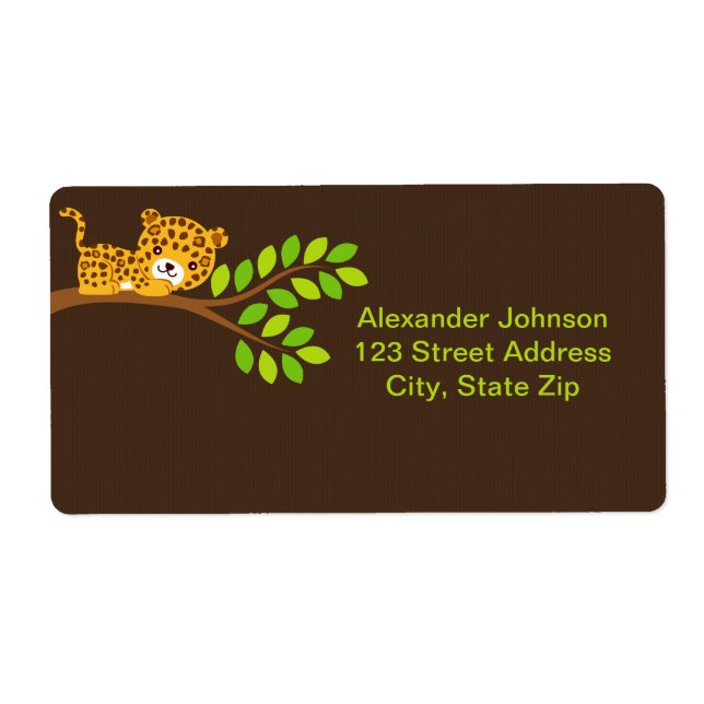 Cute Little Leopard Shipping Labels (Front)