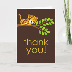 Cute Little Leopard Thank You Card