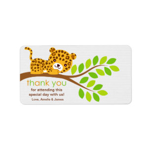 Cute Little Leopard Thank You Label