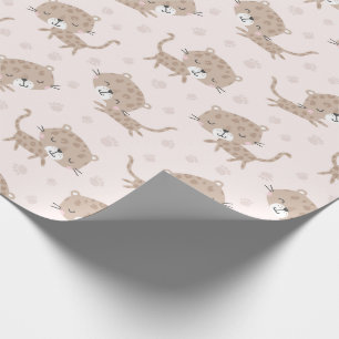 Cute Little Leopards gender neutral sand cream Wrapping Paper