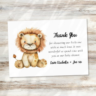 Cute Little Lion Baby Shower Thank You Card