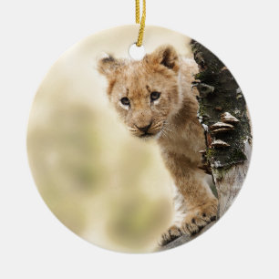 CUTE LITTLE LION CUB RANGE CERAMIC TREE DECORATION