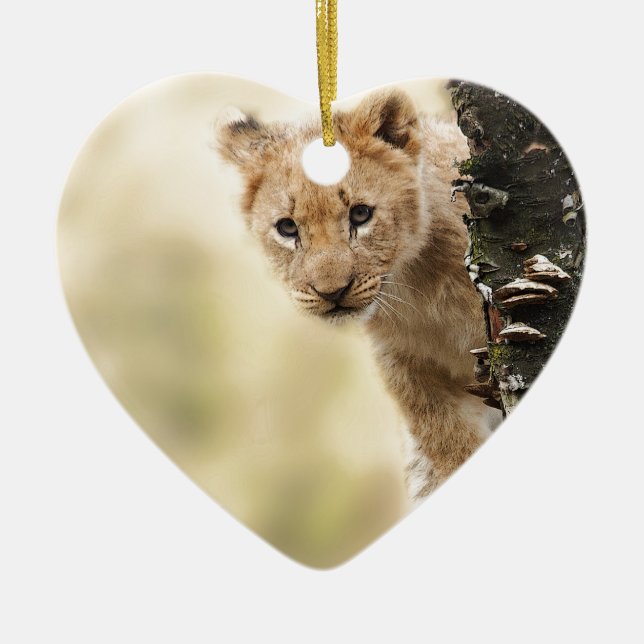CUTE LITTLE LION CUB RANGE CERAMIC TREE DECORATION (Front)