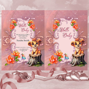 Cute little lion invitation