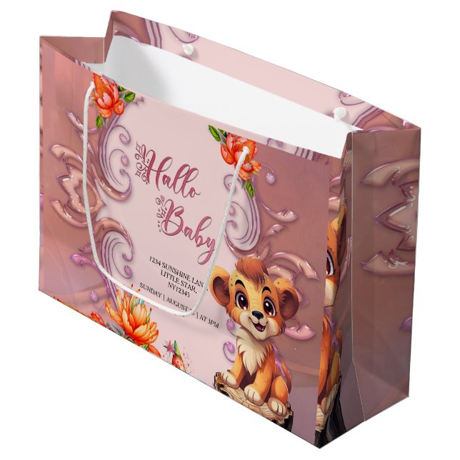 Cute little lion  large gift bag (Front Angled)