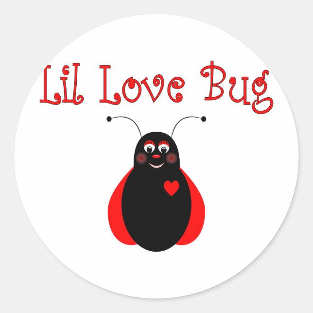 Cute Little Love Bug Ladybug Sticker (Front)