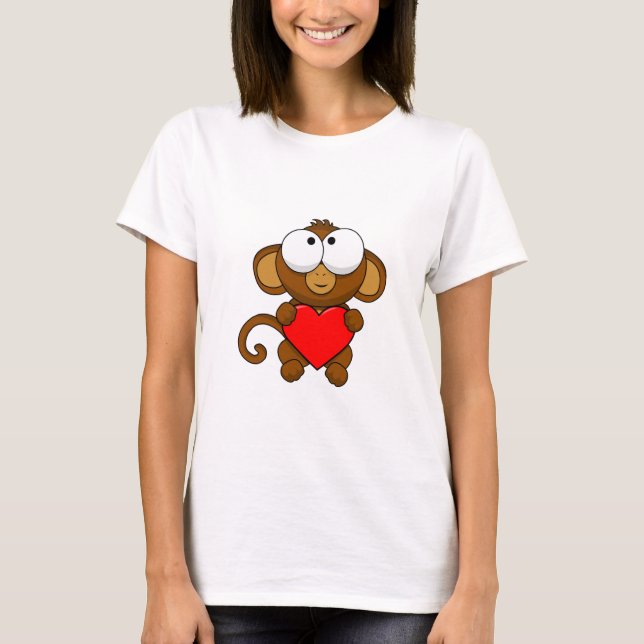 Cute Little Love Monkey T-Shirt (Front)