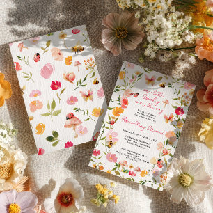 Cute Little Lovebug Spring Garden Baby Shower Invitation