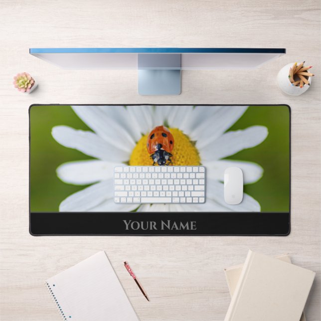 Cute little lucky ladybug for a positive mindset desk mat (Office 1)