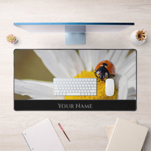 Cute little lucky ladybug for positive mindset desk mat