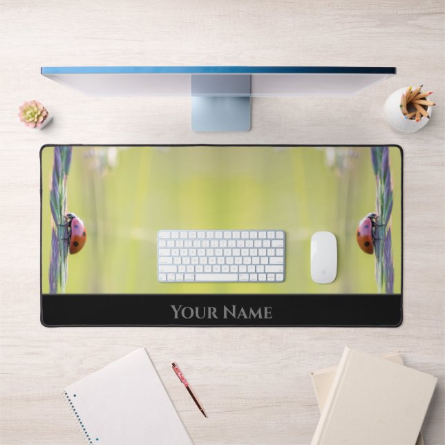 Cute little lucky ladybugs for a positive mindset desk mat (Office 1)