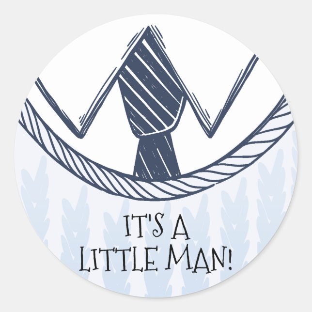 Cute Little Man Favour Sticker (Front)