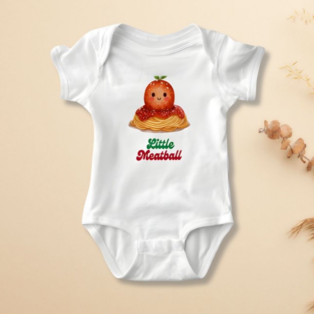 Cute "Little Meatball" Italian Baby Bodysuit (grandma gift, sunday dinner, newborn announcement, saucy baby, baby shower idea, italy, foodie baby,)