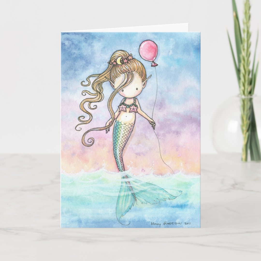 Cute Little Mermaid Birthday Card | Zazzle