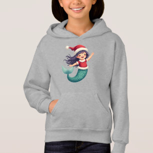 Cute Little Mermaid Celebrate Christmas 