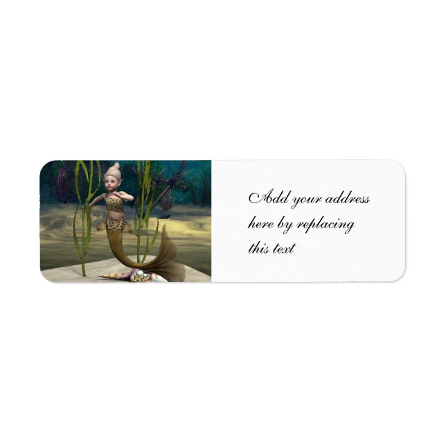 Cute Little Mermaid Return Address Label (Front)