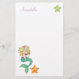 Cute Little Mermaid Stationery