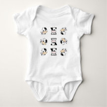 Cute Little Mini Chibi Cow Baby Jersey Bodysuit