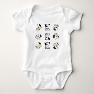 Cute Little Mini Chibi Cow Baby Jersey Bodysuit