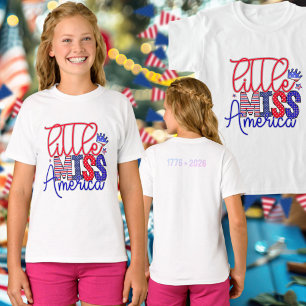 Cute Little Miss America 250 1776 to 2026 T-Shirt