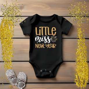 Cute Little Miss New Year Girl Baby Bodysuit