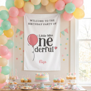 Cute Little Miss Onederful Party Welcome Banner