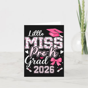 Cute Little Miss Pre-K Grad 2026 Preschool Card