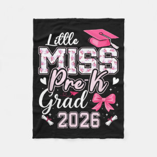 Cute Little Miss Pre-K Grad 2026 Preschool Fleece Blanket