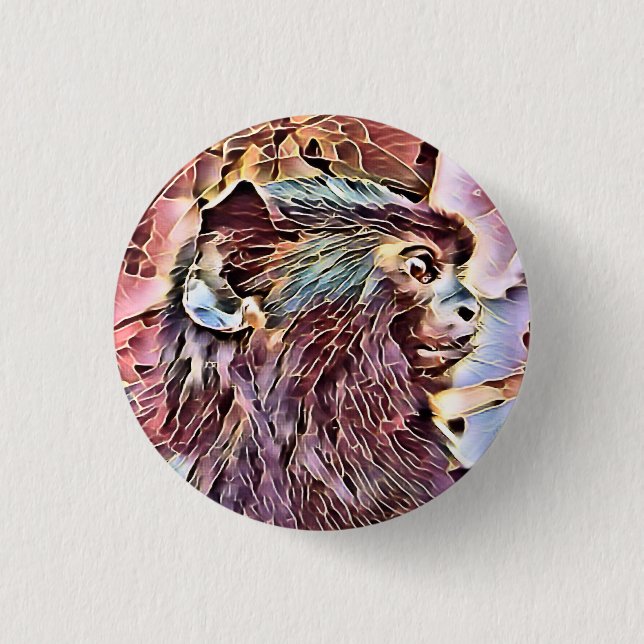 CUTE LITTLE MONKEY 3 CM ROUND BADGE (Front)
