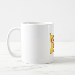 Cute Little Monkey and Banana Coffee Mug